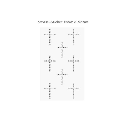 Strass Sticker Kreuz 8 Motive