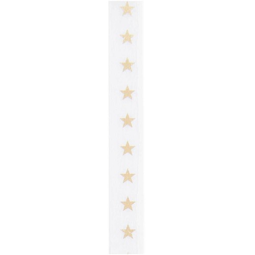 Muster Detail Tape Sterne weiß-gold