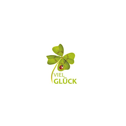 Wachsdekor Viel Glück mit Kleeblatt
