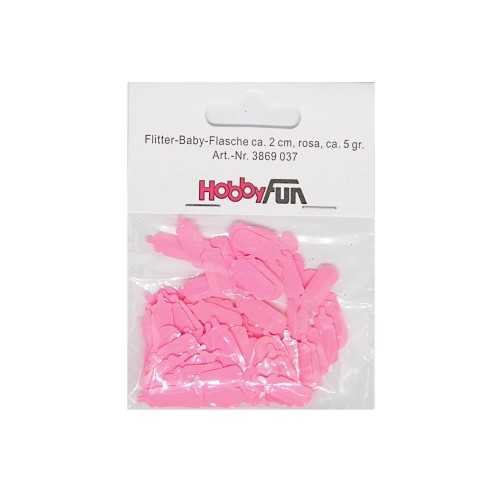 Flitter Babyflasche rosa von Hobbyfun