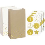 Adventskalender Set gold natur weiß