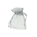 Organza Beutel 6 Stück silbergrau