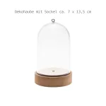 Dekohaube Acryl mit MDF-Sockel - Höhe 13,5 cm