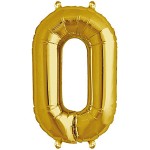Folienballon Null goldfarben 36 cm