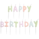 Kerzenset Happy Birthday pastell