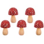 Kleine Holzpilze Glitter-Irisierend rot