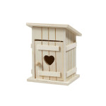 Miniatur-Toilettenhäuschen aus Holz mit Tür zum Öffnen
