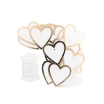 Papieranhänger Herzen weiß goldfarben