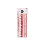 Papiertrinkhalme rot schwarz rosa von Rico Design