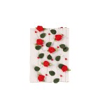 Rosengirlande mit roten Satinrosen