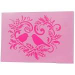 Schablone mit Vogel und Ornament
