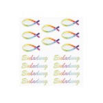 Sticker Einladung Fisch Regenbogen von HobbyFun