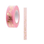 Klebeband Streublumen rosa goldfarben