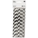 Paper Poetry Papierstrohhalme weiß schwarz